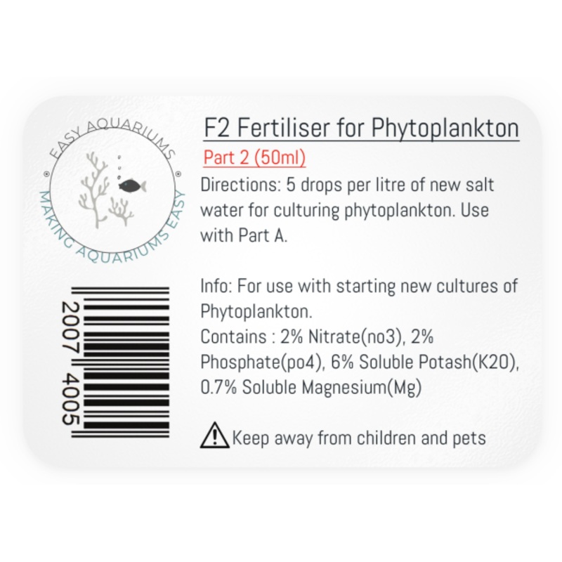 Easy Aquariums F2 Phytoplankton Fertiliser Part B 50ml