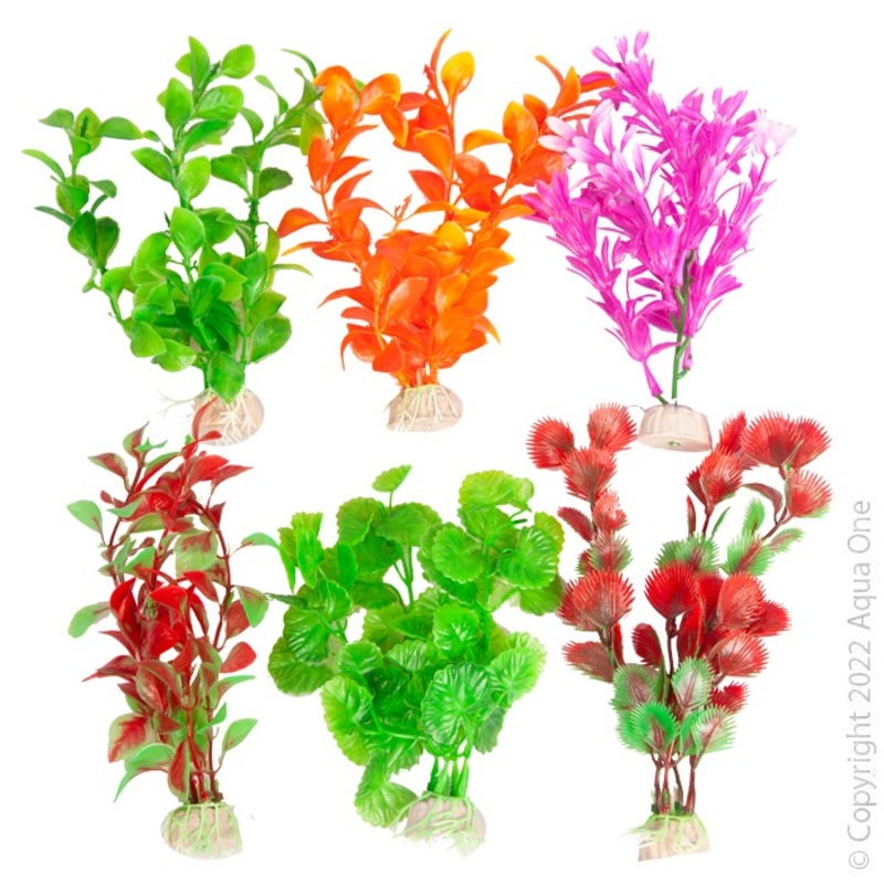 Aqua One Plastic Plant 6pk Mixed Small (24237)