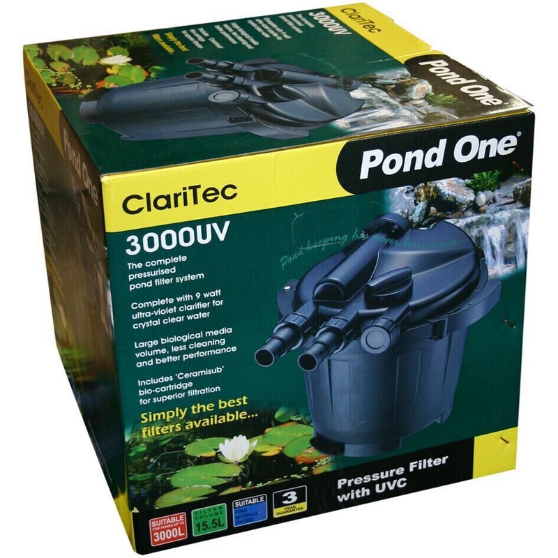 Pond One Claritec 3000uv Pressurised Filter With 9w Uvc
