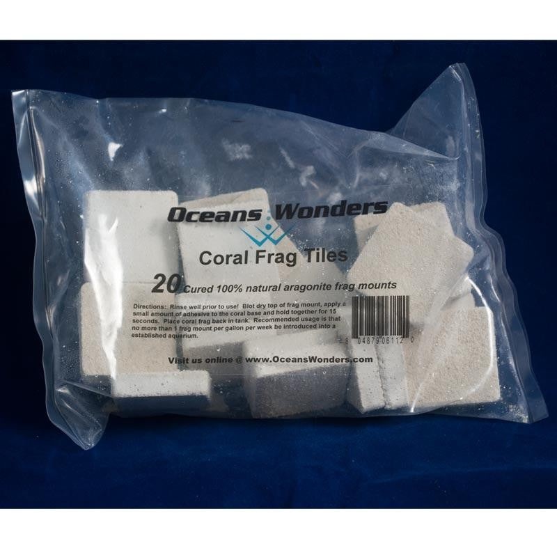 Ocean Wonders Coral Frag Tiles Aragonite 20pc