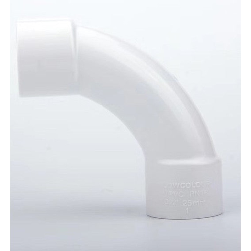 Sanking Plumbing White Din 90 Degree Crescent Moon Elbow 40mm