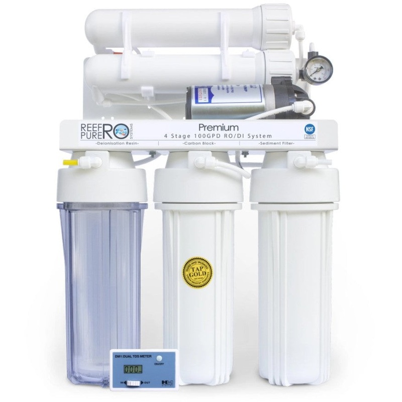 Reef Pure Ro 4 Stage 100gpd Premium Boosted Ro/di System