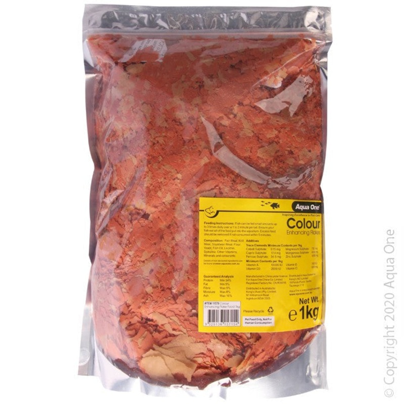 Aqua One Colour Enhancing Flake Food 1kg (11578)