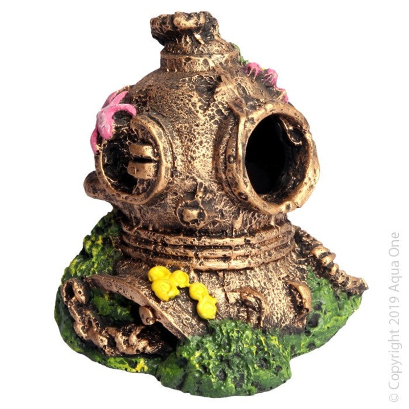 Aqua One Ornament Ruined Bronze Helmet S 6.5x6.5x8cm (36930)