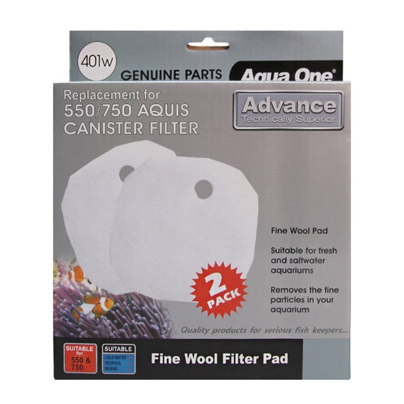 Aqua One Wool 2pk 401w - Aquis 550/750 (25401w)