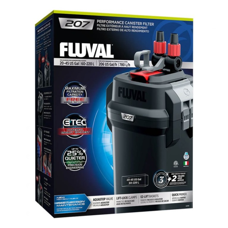 Fluval 207 Performance Filtres Extrieurs, up to 220 L (45 US gal)