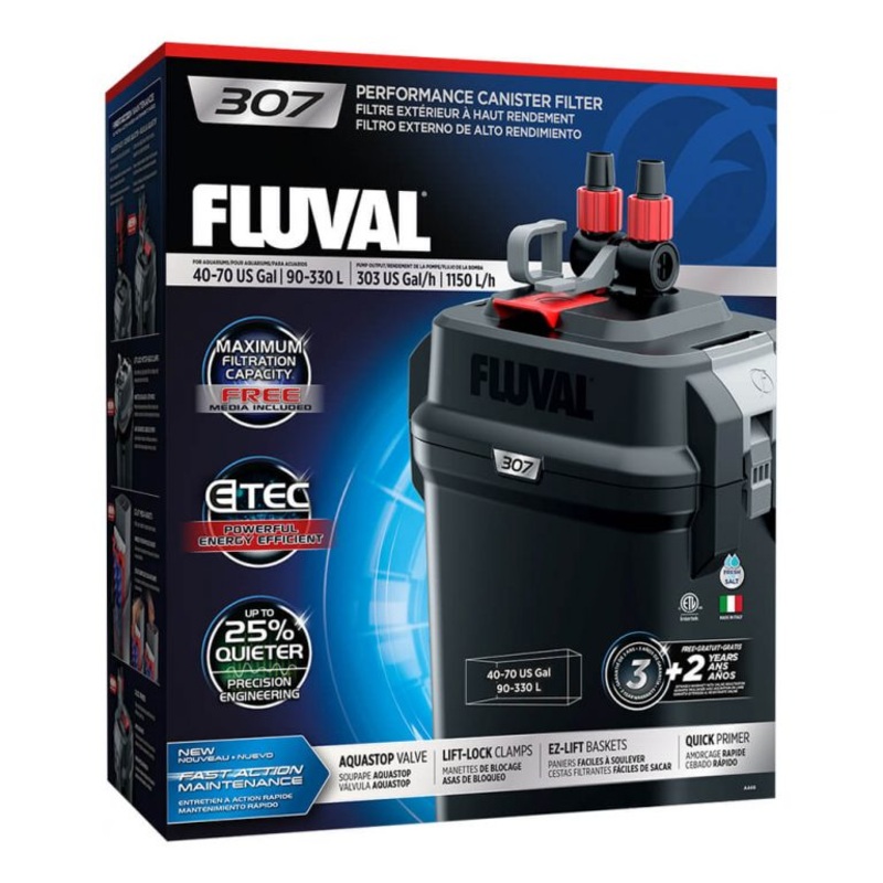 Fluval 307 Performance Filtres Extrieurs, up to 330 L (70 US gal)