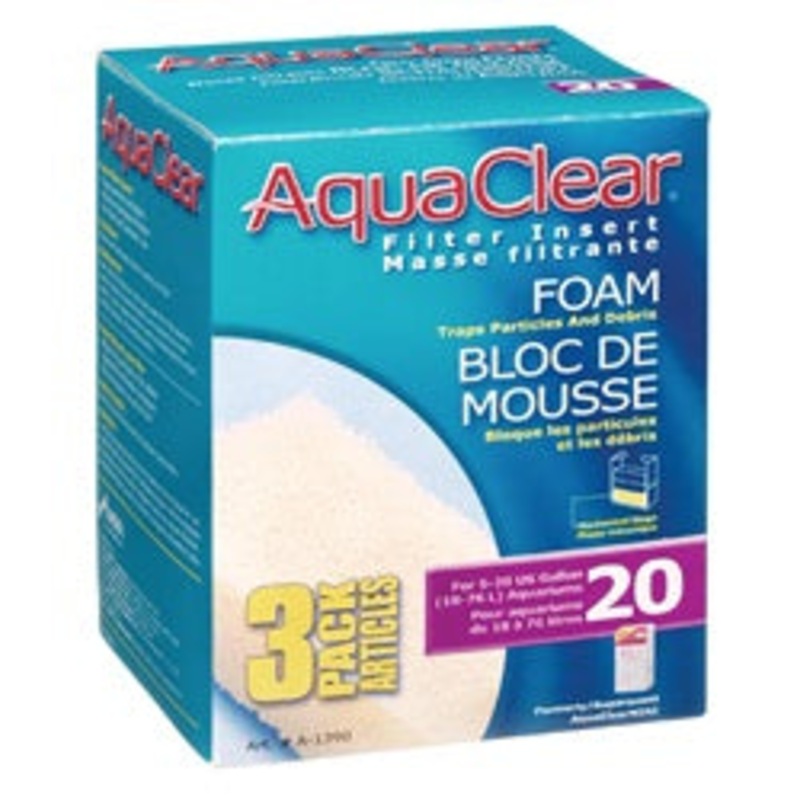 AquaClear Bloc de mousse filtrante pour 20-Mini, paquet de 3