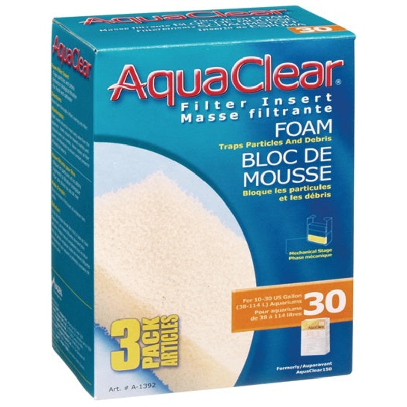 AquaClear Bloc de mousse filtrante pour  30-150, paquet de 3