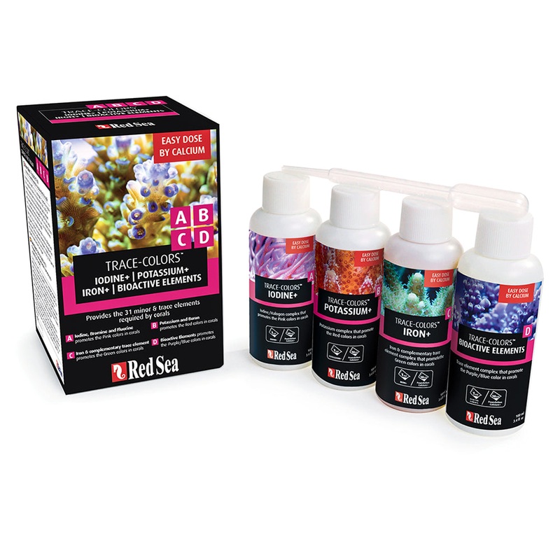 Red Sea Trace Colors ABCD 4x100ml - Supplments essentiels pour la sant des rcifs