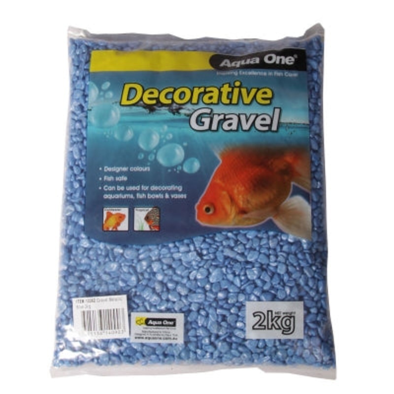 Aqua One Decorative Gravel 2kg Deep Blue 7mm