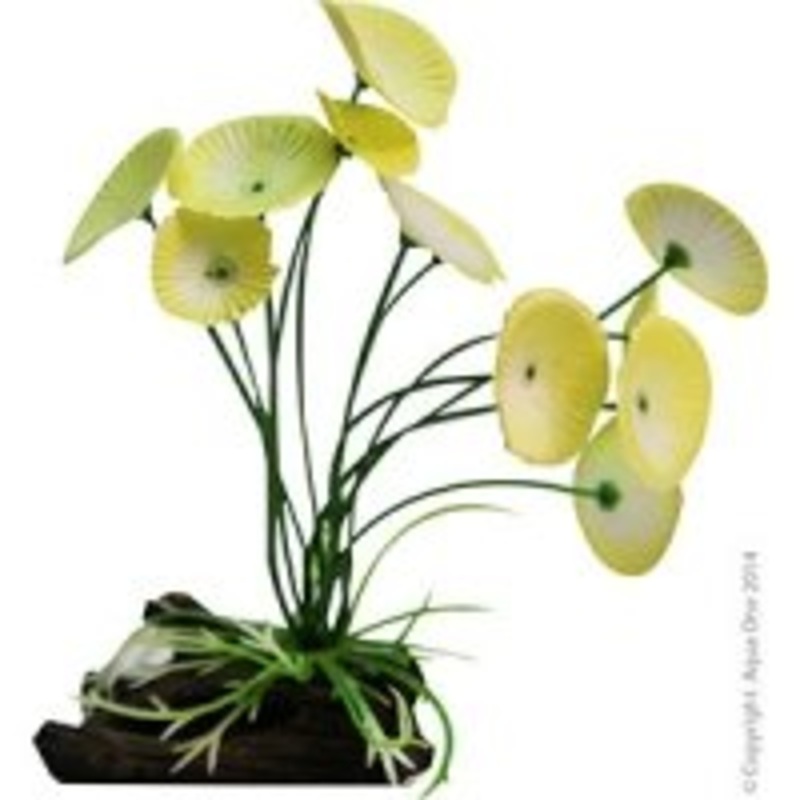 Aqua One Plastic Plant Narcissus W Log Base Sm