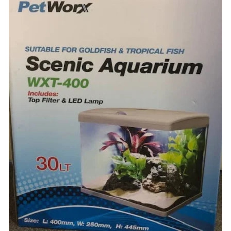 Pet Worx Scenic 400 Aquarium 28lt Black