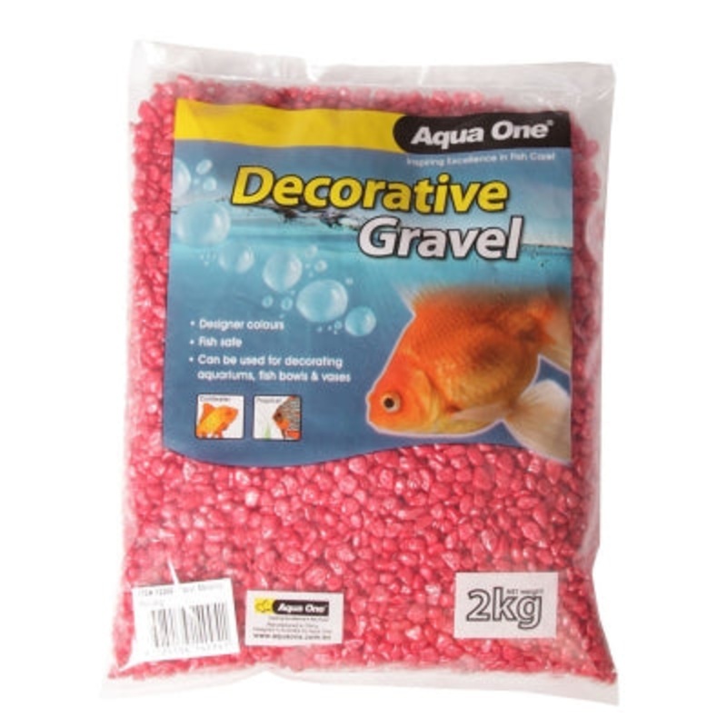 Aqua One Decorative Gravel 2kg Metallic Red 7mm