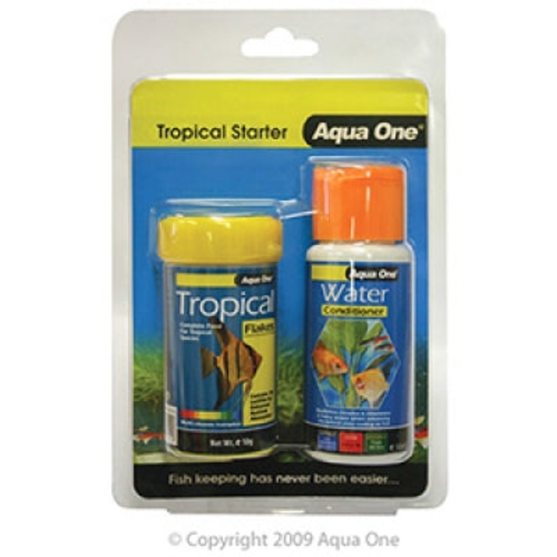 Aqua One Tropical Starter 10g Food And 50ml Water Conditi