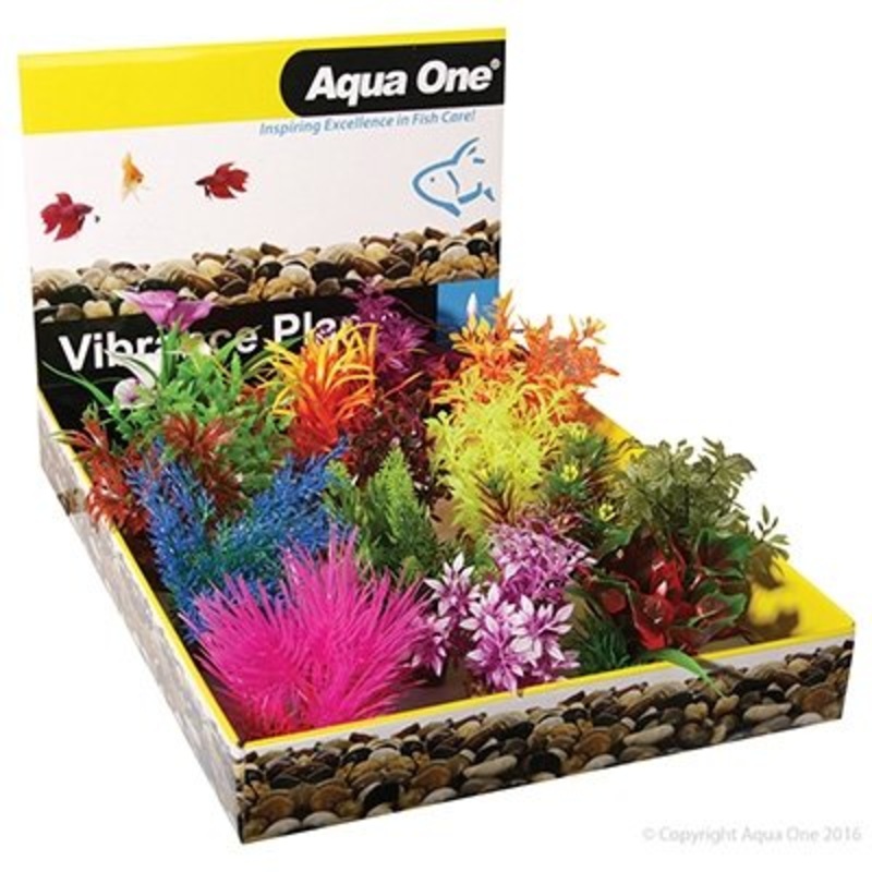 Aqua One Plastic Plant Hygrophila W/gravel Base L