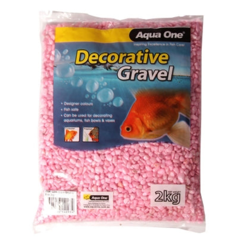 Aqua One Decorative Gravel 2kg Mixed Pink Purple 2mm