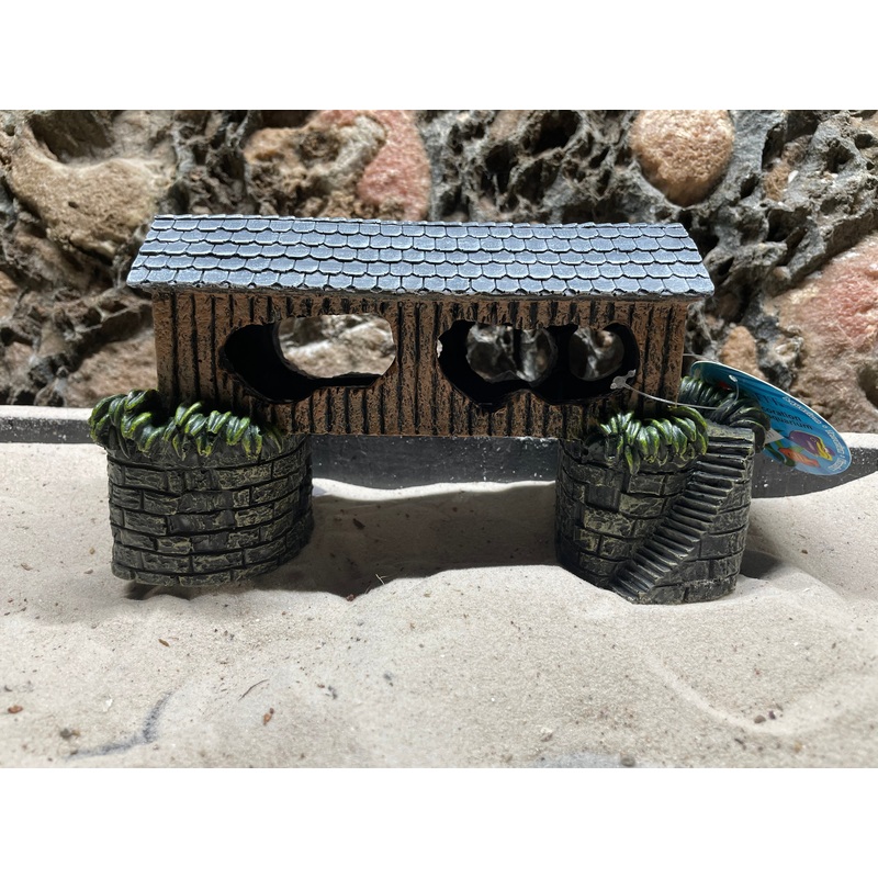 Aqua-Fit Polyresin Covered Bridge Ornament