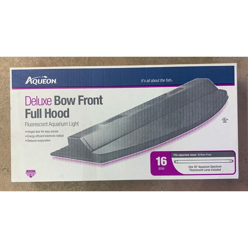Aqueon Deluxe BOW FRONT Fluorescent Full Hood 16 Gallon Full Hood - 21781
