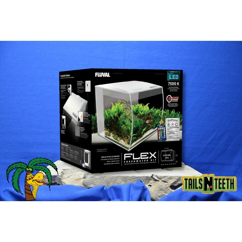 Fluval FLEX Aquarium Kit - 34 L (9 US gal) - Freshwater Glass Aquarium Kit White
