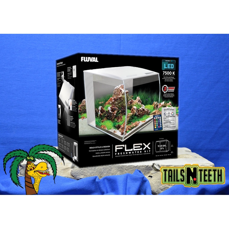 Fluval FLEX Aquarium Kit - 57L (15 US gal) - Freshwater Glass Aquarium Kit White