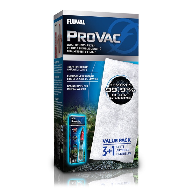 Fluval ProVac Dual Density Replacement Filter Pad for ProVac - Value Pack-> 3+1