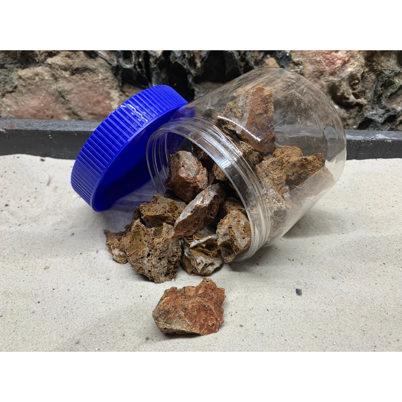 Maple Leaf Rock Pieces Jar - Great For Nano Tanks..