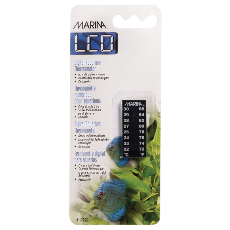 Marina LCD Aquarium Thermometer - 22 to 30 C (72 to 86 F)
