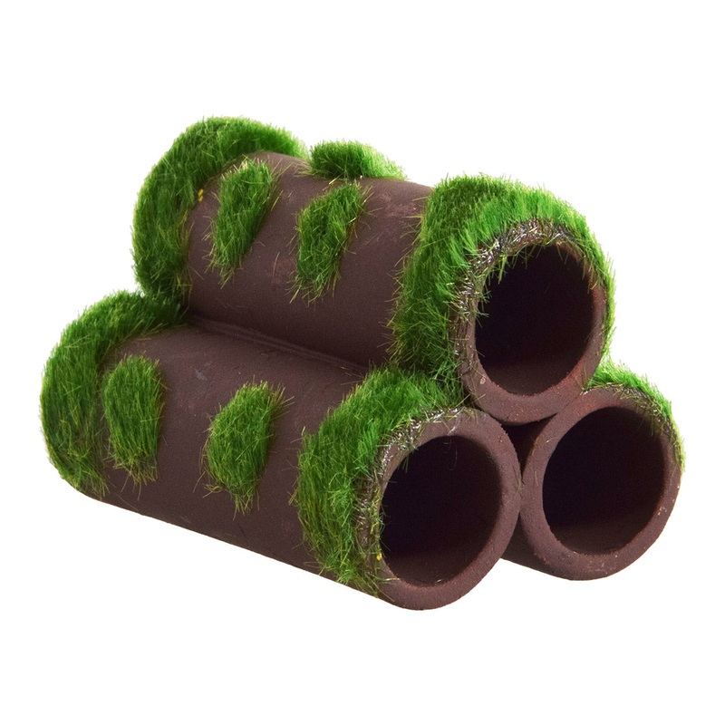 Ceramic Pipes - Mossy - 3"  Shrimp Hides
