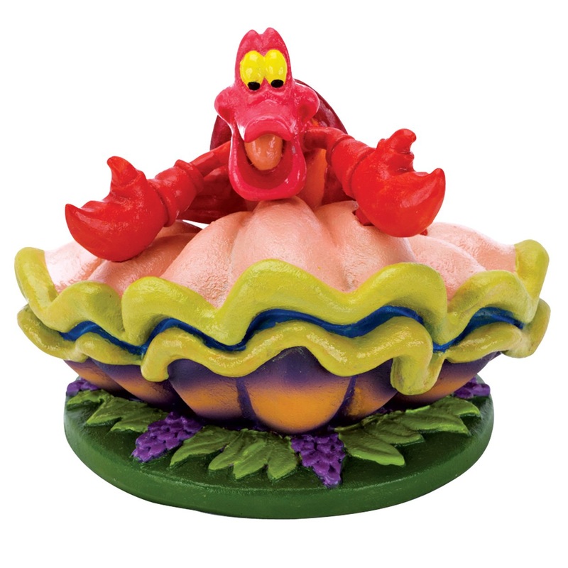 PENN-PLAX THE LITTLE MERMAID SEBASTIAN WITH SHELL DRUM #2 AQUARIUM ORNAMENT