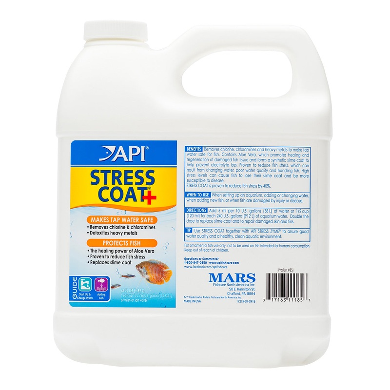 API Stress Coat+ 1.89L (64oz) - Protects Fish - Makes Tap Water Safe