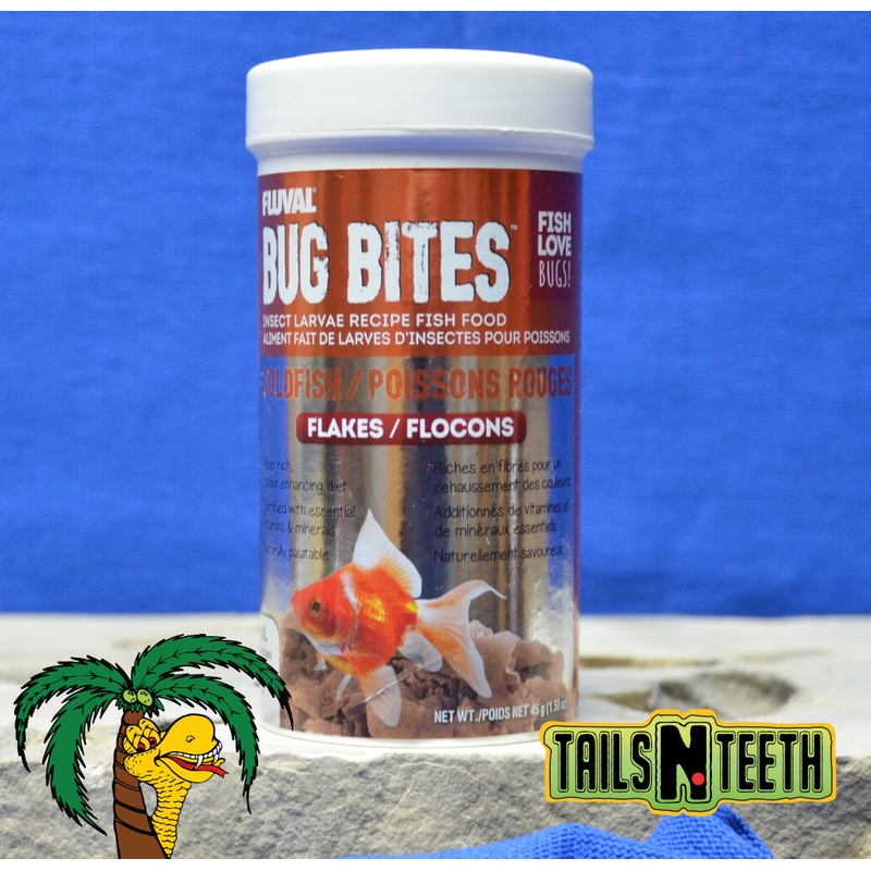 Fluval Bug Bites Goldfish Flake 45g ~ Insect Larvae High Protein Diet