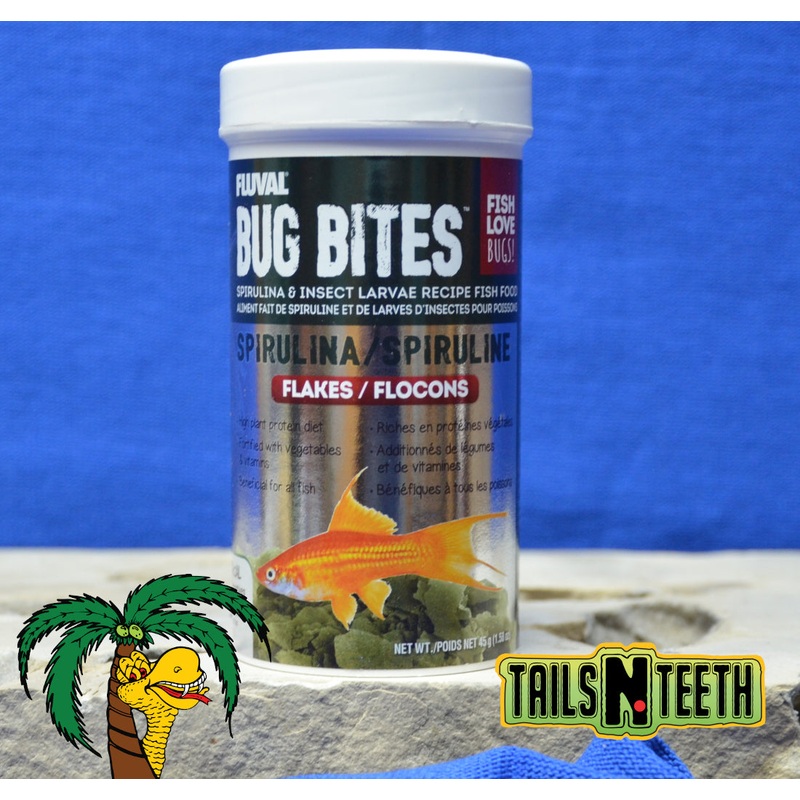 Fluval Bug Bites Spirulina Flake 45g ~ Insect Larvae High Protein Diet