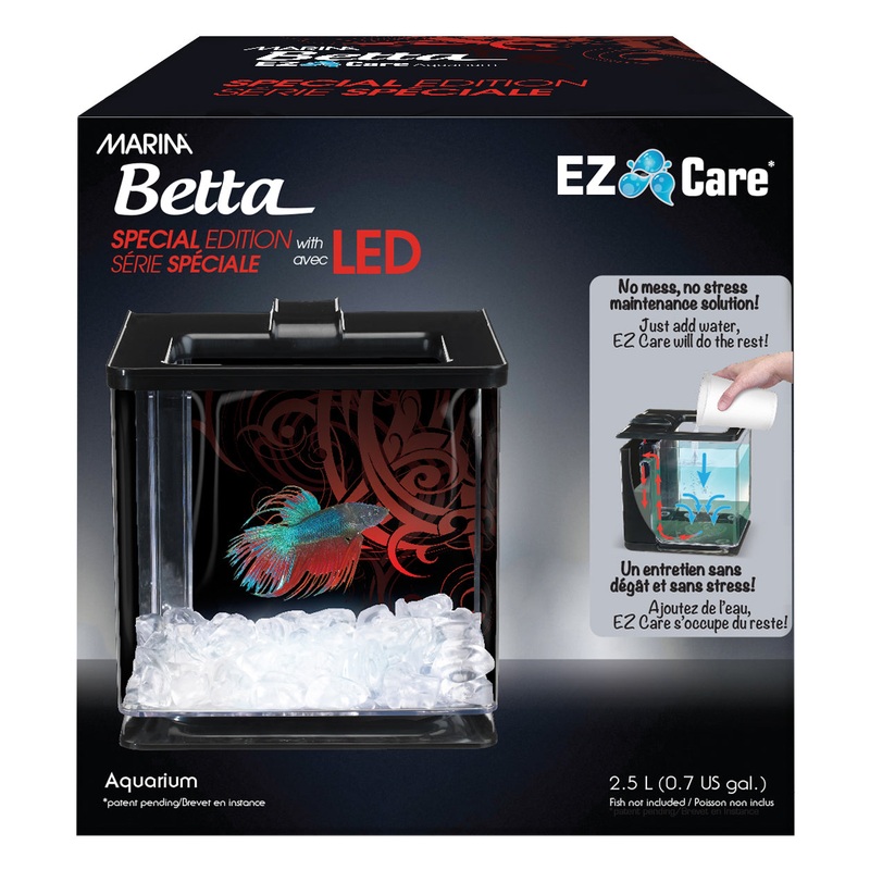 Marina Betta Special Edition EZ Care Aquarium - Black - 2.5 L (0.7 US Gal)  13360