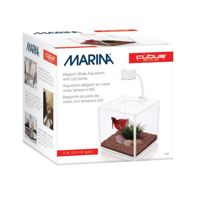 Marina CUBUS Glass Betta Kit - 3.4 L (0.9 U.S. gal)