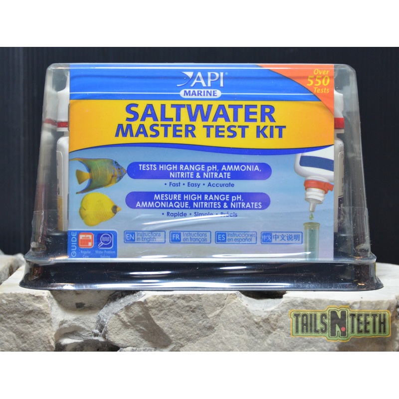 API Saltwater Master Test Kit - Hi Range pH, Ammonia, Nitrite, Nitrate 550 Tests