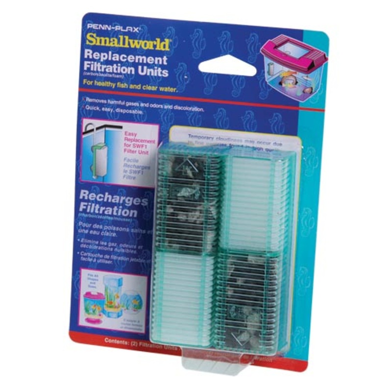 Penn Plax Filter Cartridge for Smallworld Rectangle Tank Filter - 2 pk