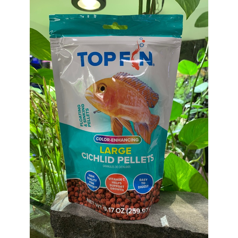 Top Fin Cichlid Color Enhancing Large Pellets Fish Food 9.17 oz.  (259.97g) "ONE TIME DEAL"