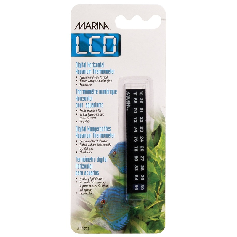 Marina Horizontal LCD Aquarium Thermometer - 20 to 30 C (68 to 86 F)