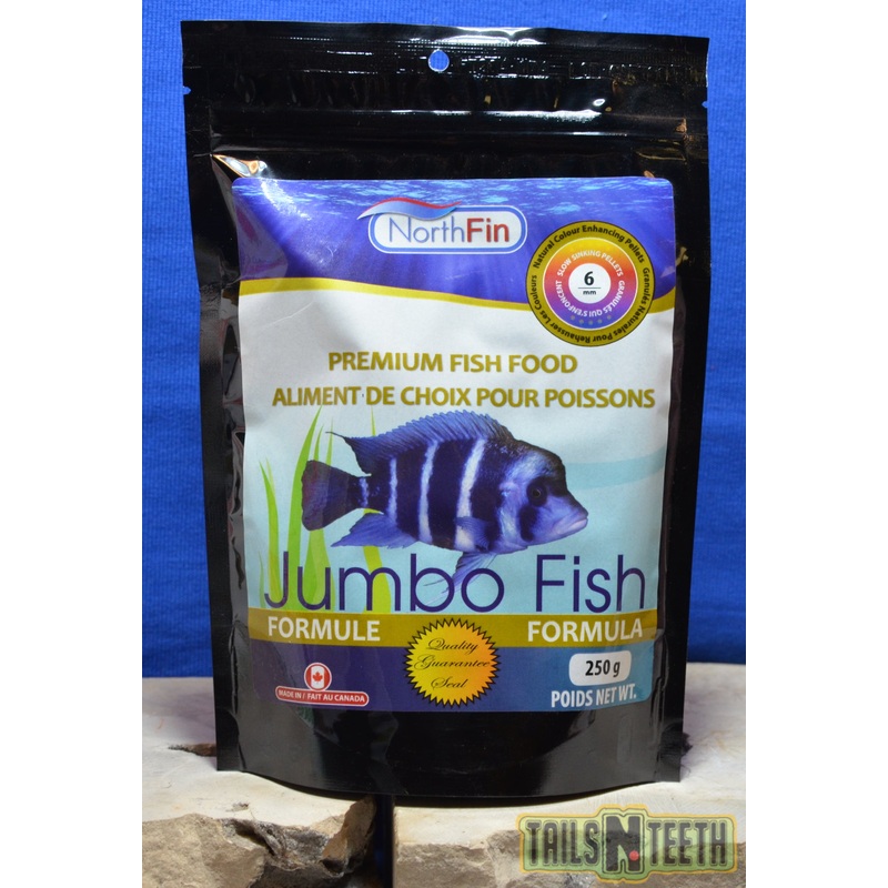 NorthFin Jumbo Fish - 6mm Pellet 250g - Premium Fish Food - Made in Canada