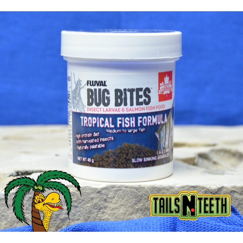 Fluval Bug Bites Tropical Fish Formula M-L 45g - 1.4-2.0mm Sinking Granules