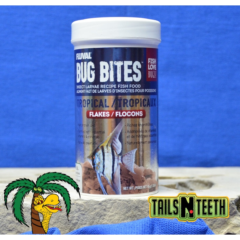 Fluval Bug Bites Tropical Flakes 45g ~ Insect Larvae High Protein Diet