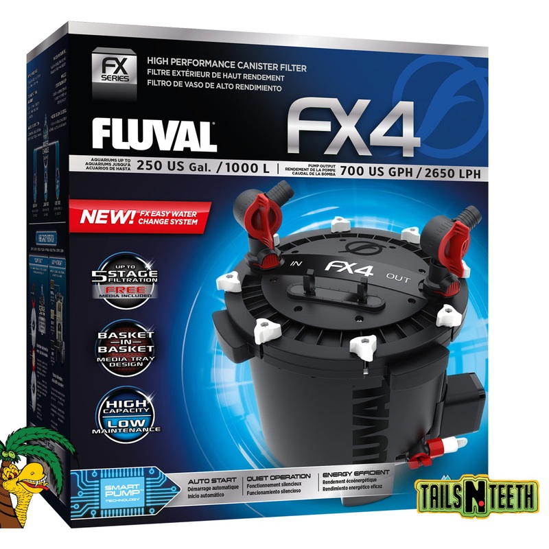 Fluval FX4 High Performance Canister Filter - for Aquariums Up To 250 US Gallons