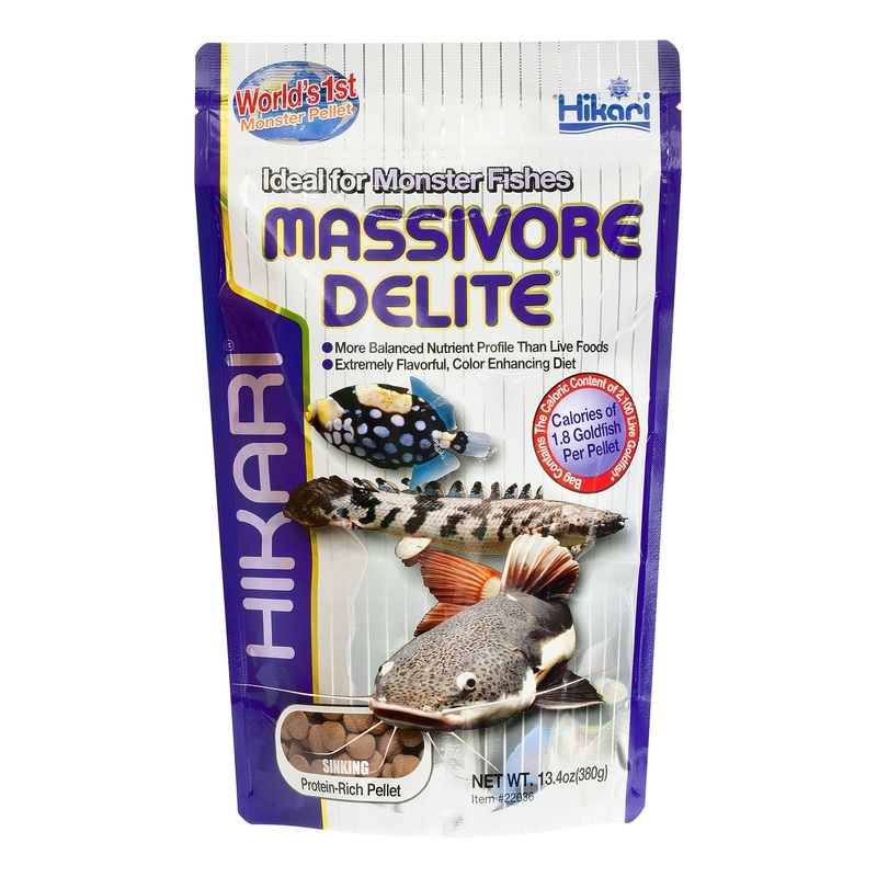 Hikari Massivore Delite - Protein-Rich Sinking Pellet - 380g - Ideal for MONSTER Fishes
