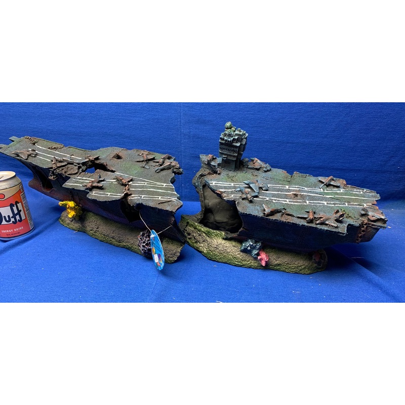 Aqua-Fit Aircraft Carrier Shipwreck  29"x7"x10"