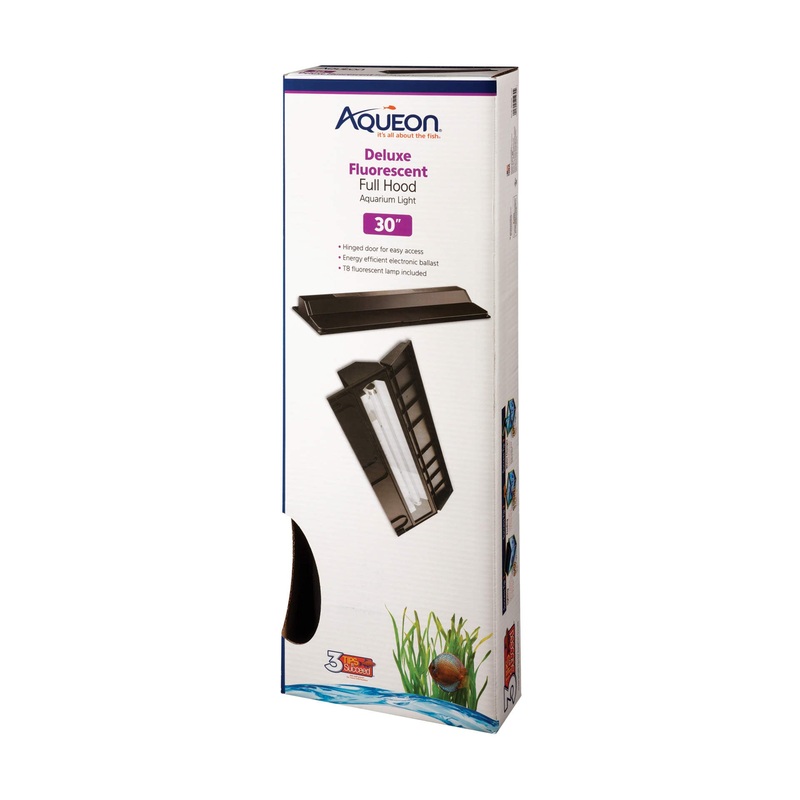 Aqueon Deluxe FLUORESCENT Full Hood 30" Aquarium Lighting for Freshwater