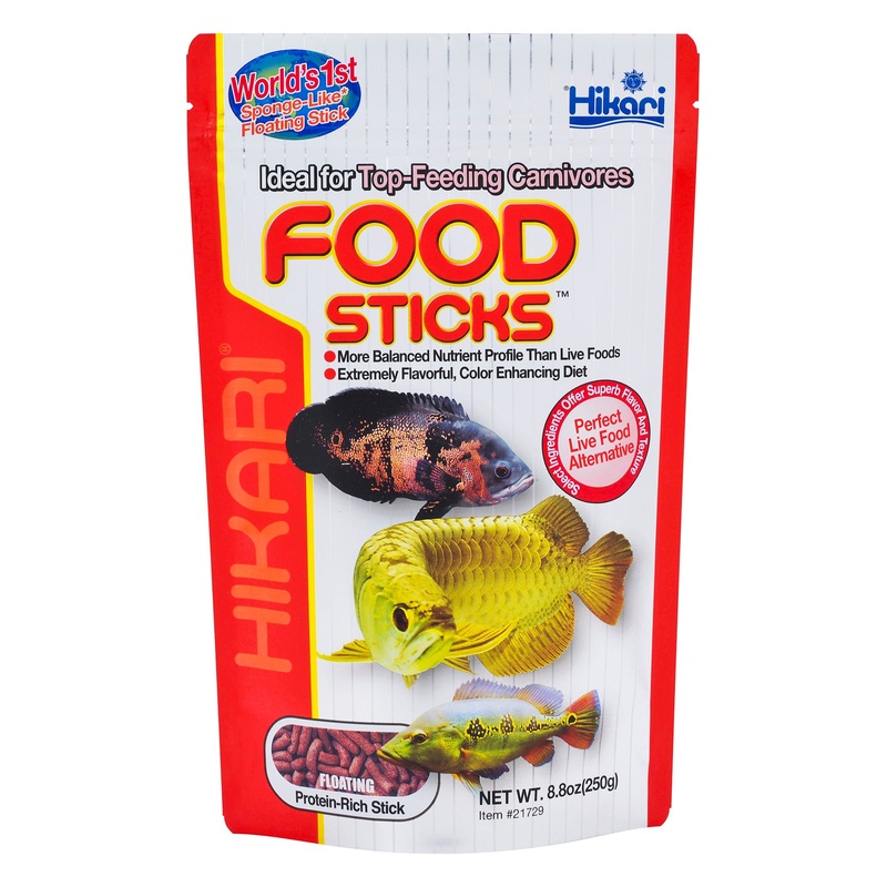 Hikari Food Sticks 250g - Ideal for Top Feeding Carnivores - Optimally Balanced