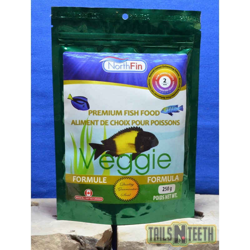 NorthFin Veggie Formula - 2mm Pellet 250g - Premium Fish Food - Made in Canada