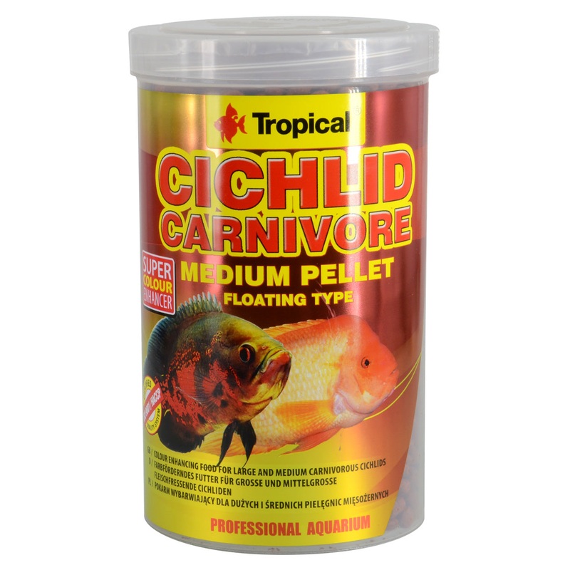 Tropical Cichlid Carnivore Medium Floating Pellets - 360 g - Super Colour Enhancer