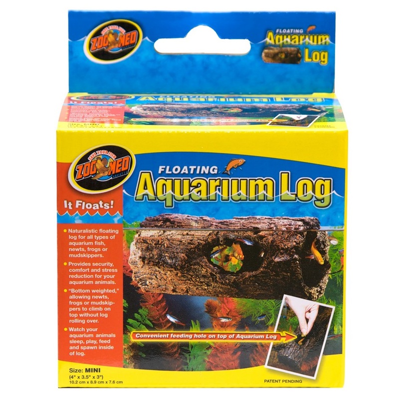 Zoo Med Floating Aquarium Log - Mini 4"x3.5"x3" - Provides Security